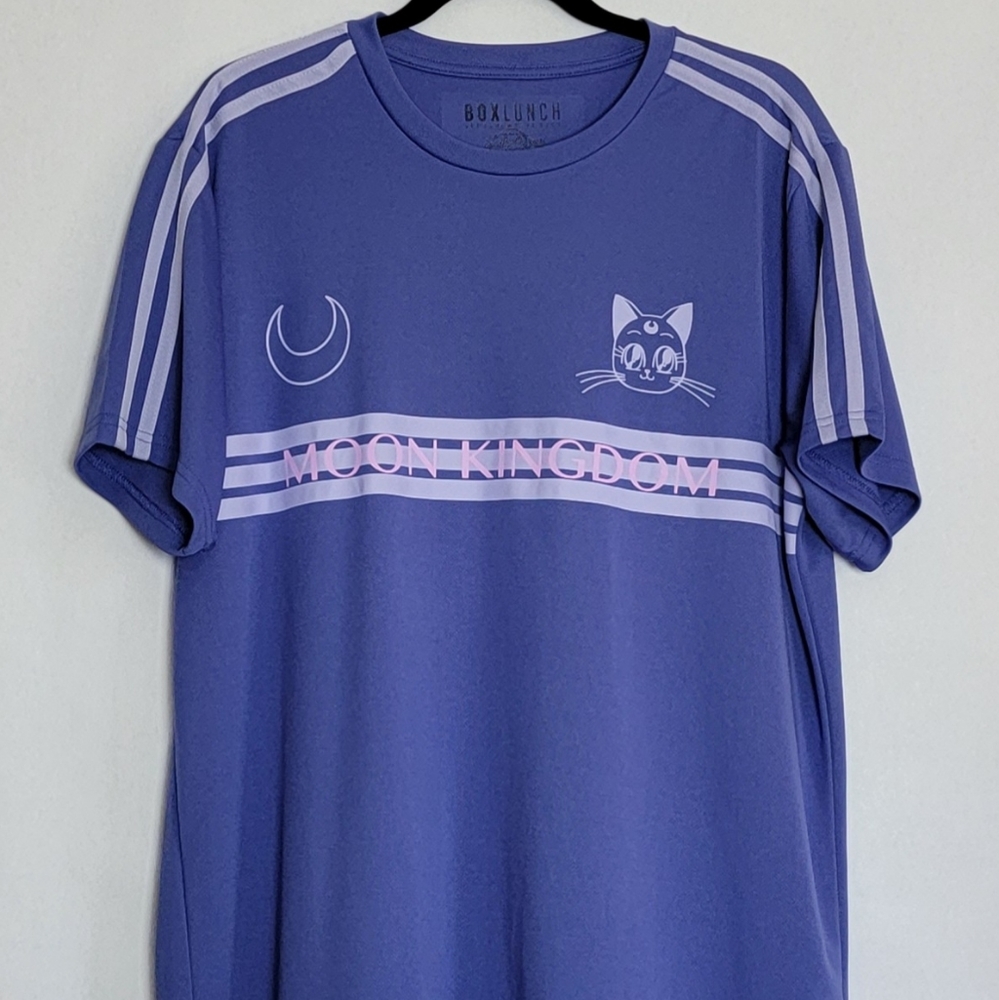 RARE Sailor Moon Crystal XL Usagi Tsukino Luna Moon Kingdom Purple Shirt EUC